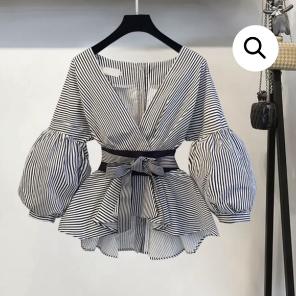 NWT WINTER STREET FASHION BUSINESS CHIC ME PUFF SLEEVE BLOUSE S:SMALL-LARGE - Picture 2 of 13